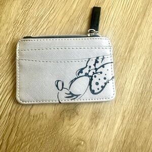 Gray Silver Card Holder with Black Graphic